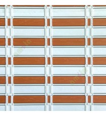 Orange white color horizontal stripes flat scale vertical thread stripes cylinder stick rollup mechanism PVC Blinds